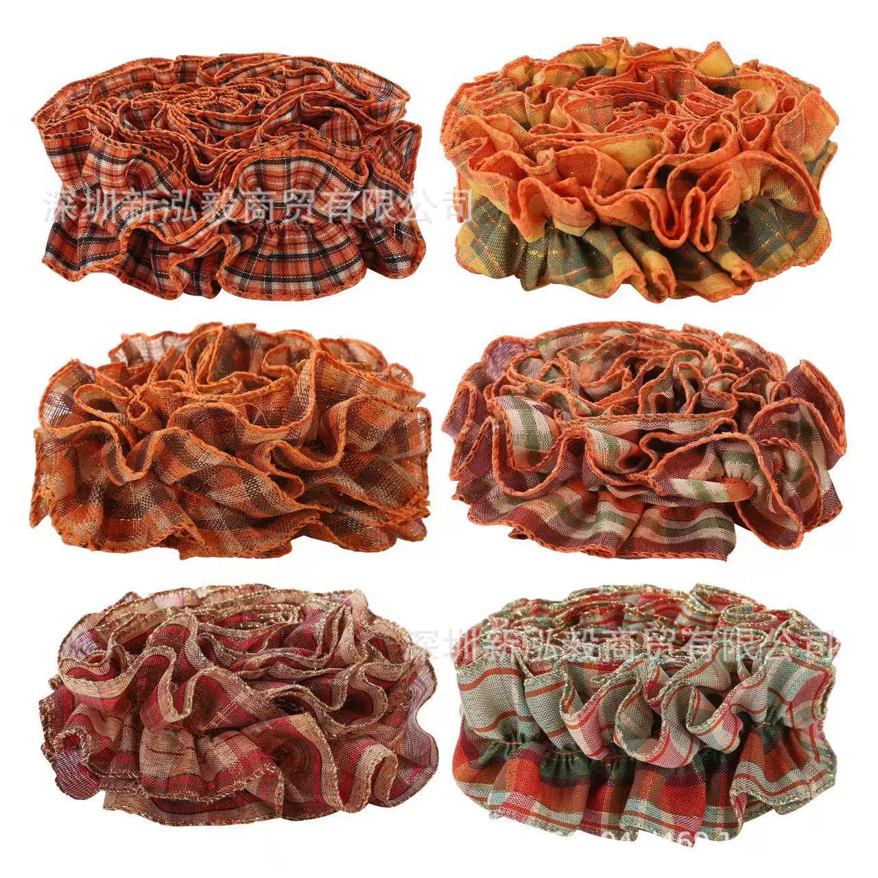 Лента Hongyi Хэллоуин морщинистая проволока край лента День благодарения красочная петля для волос жирная колбаса рулон камин декоративная лента