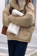 韩版羽绒服女短款新韩版宽松加厚白鸭绒小个子面包服外套一件直发