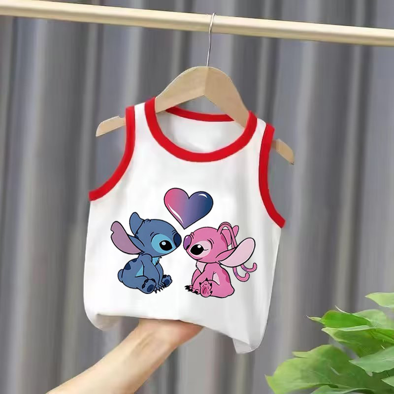 Stitch Cross-border wihs best-selling new products children's clothing big children sleeveless vest printed one piece agency 