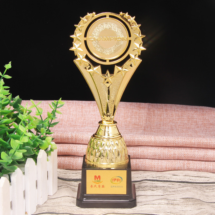 Nuevo modelo de trofeo 2024, trofeo pequeño de plástico personalizado con diseño de espiga de trigo, trofeo para reuniones deportivas infantiles, mini regalo empresarial.