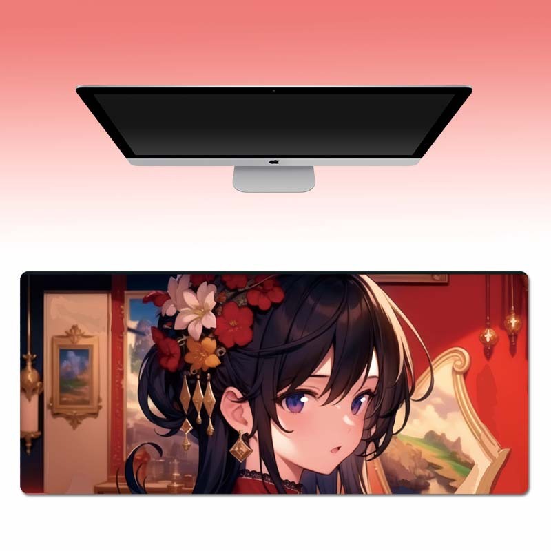 マウスパッドの1つの代理の超巨大なかわいいアニメの女子学生のキーボードのパッドは大きくて厚いロックの辺の卸売りの大きいサイズの事務室を増加します。|undefined
