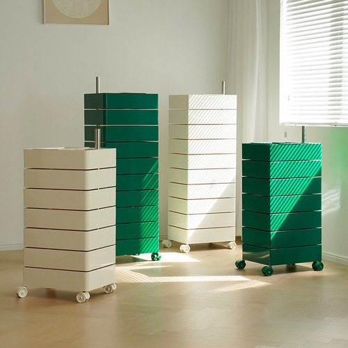 Rotating storage cabinet, movable bedside table, Ins side cabinet, minimalist Nordic storage cabinet, trendy makeup storage cabinet