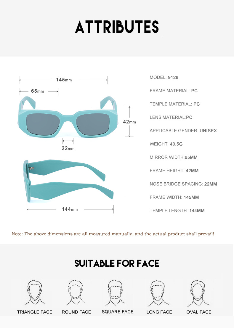 40g Weight UV400 Protection Lens Material Travel, Party Occasion Women'S, Men'S Gender Fashion, Simple Style Style Grey, White, Pink, Green, Blue, Black Color Fashion Simple Style UV400 Protection Women's Sunglasses 6