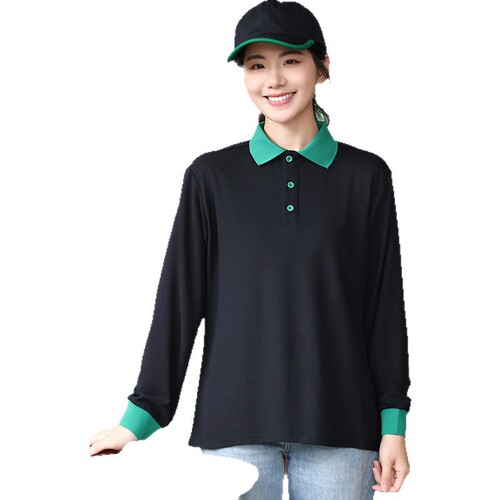 Catering Workwear Long Sleeve T-shirt with Logo Print Autumn Hot Pot Restaurant Waiter Polo Shirt Work Uniform Set