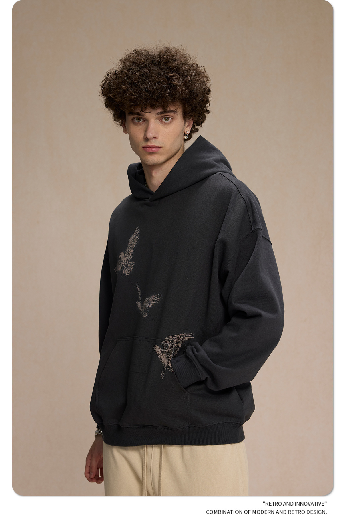 2024 New Product 430g White Ink Digital Direct Spray Printed Men's Trendy Brand Loose Hoodie for Couples_voghion.com