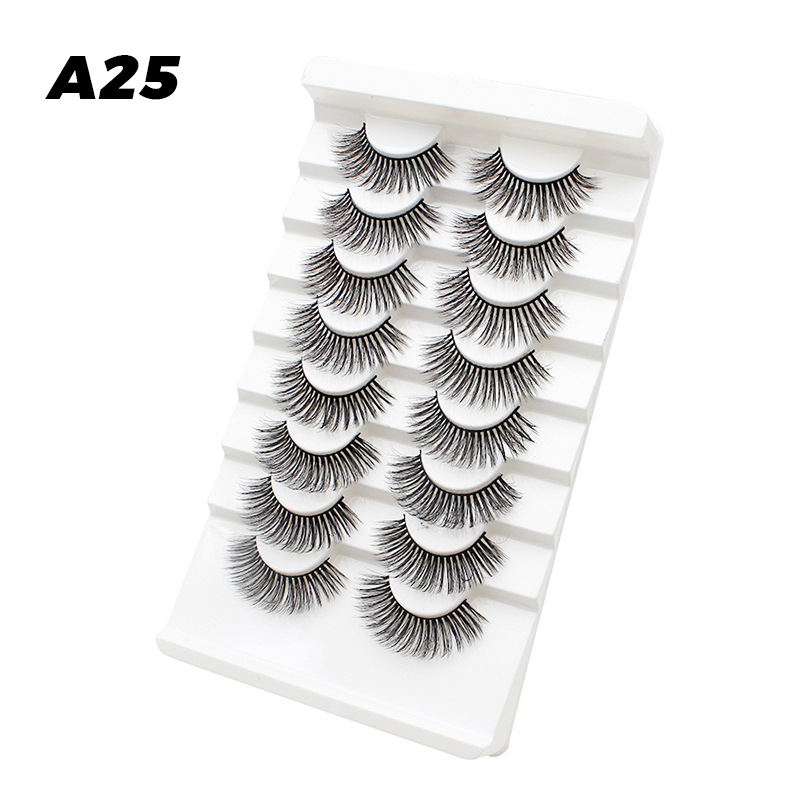 DINGSEN fuente transfronteriza fábrica pestañas falsas 8 pares de pestañas naturales gruesas de gran volumen LOGO