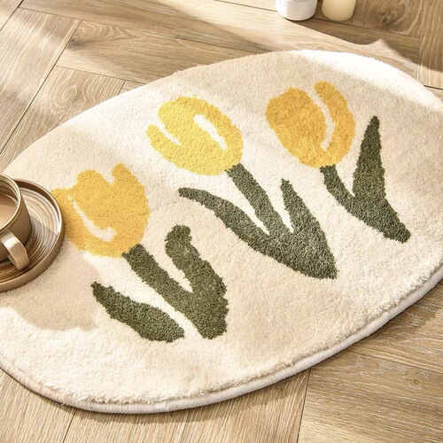 Bathroom absorbent floor mats, bathroom door mats, toilet thickened foot mats, non-slip carpets, home living room entrance mats