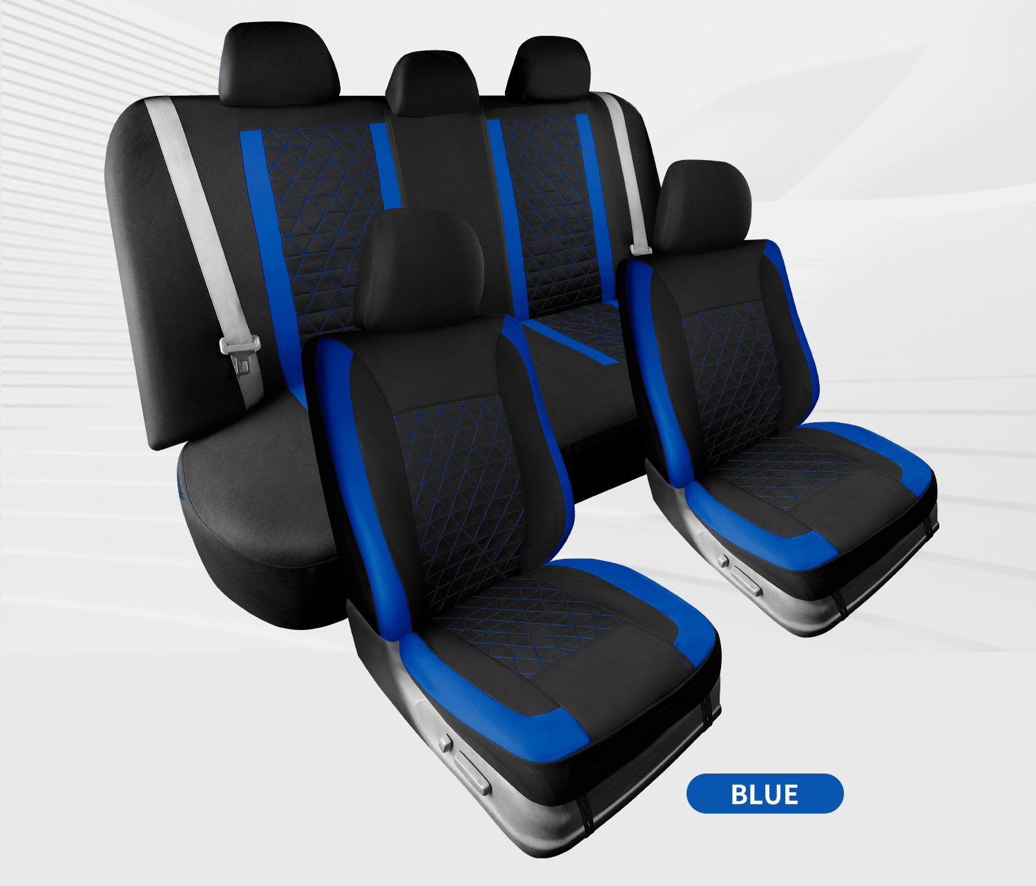25 New Diamond-Shaped Cloth Car Seat Covers Quilted Embroidered Leather Artificial Pvc Leather Exported to Europe and the United States Export Wholesale