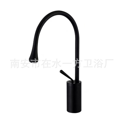 All-copper gold basin water drop hot and cold faucet above counter basin wash basin bathroom toilet black rotating faucet