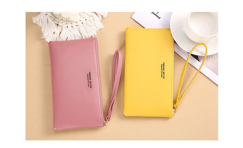 Women's Solid Color Pu Leather Zipper Wallets display picture 2