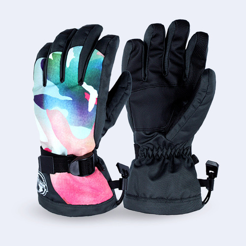 Ski gloves women's snowboard and double board ski gloves warm and thickened to resist cold