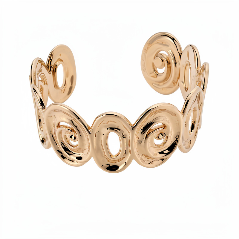 Temperamento de moda oval hueco brazalete de apertura personalidad europea y americana nicho exagerado pulsera de lujo ligera joyería de nicho