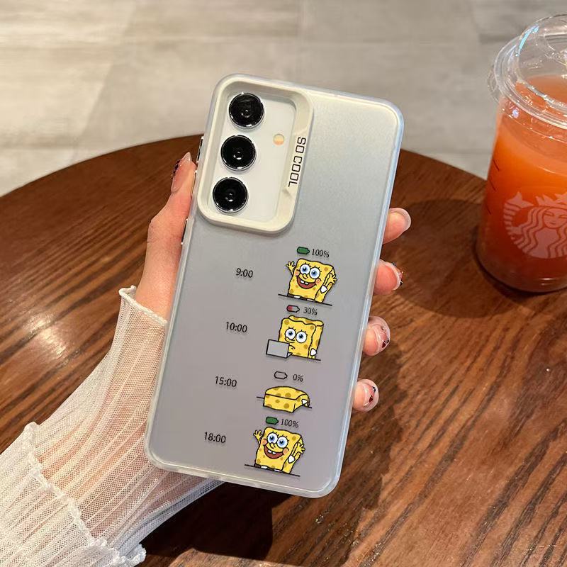 Charging Spongebob Suitable for Samsung S24 Mobile Phone Case Trendy Brand S23/22/21/20 Silicone Men and Women + New