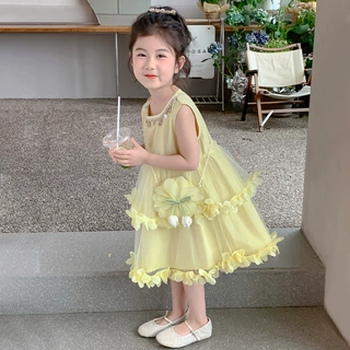 女童连衣裙2025新款小女孩洋气公主裙儿童夏装裙子宝宝夏季背心裙