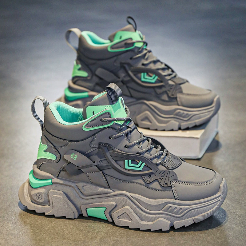 Высокие мужские туфли осенью 2024, новые зимние баскетбольные кроссовки, мужские повседневные кроссовки для бега на толстой подошве для папы