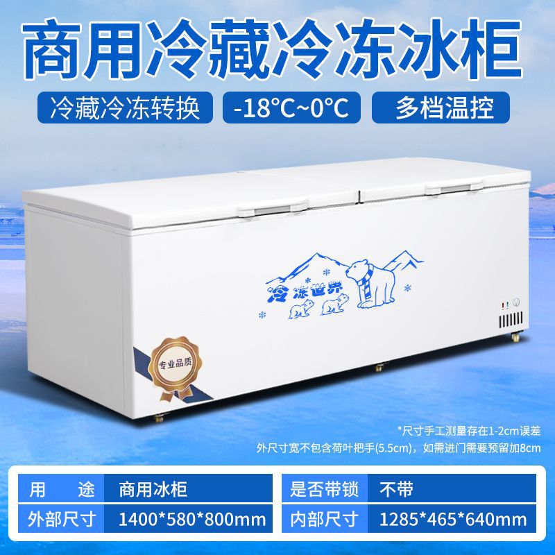 Freezer Refrigeration and Freezing Commercial Cold Chain Large-Capacity Copper Tube Horizontal Energy-Saving Freezer Single Temperature Double Temperature Refrigerator Refrigerator