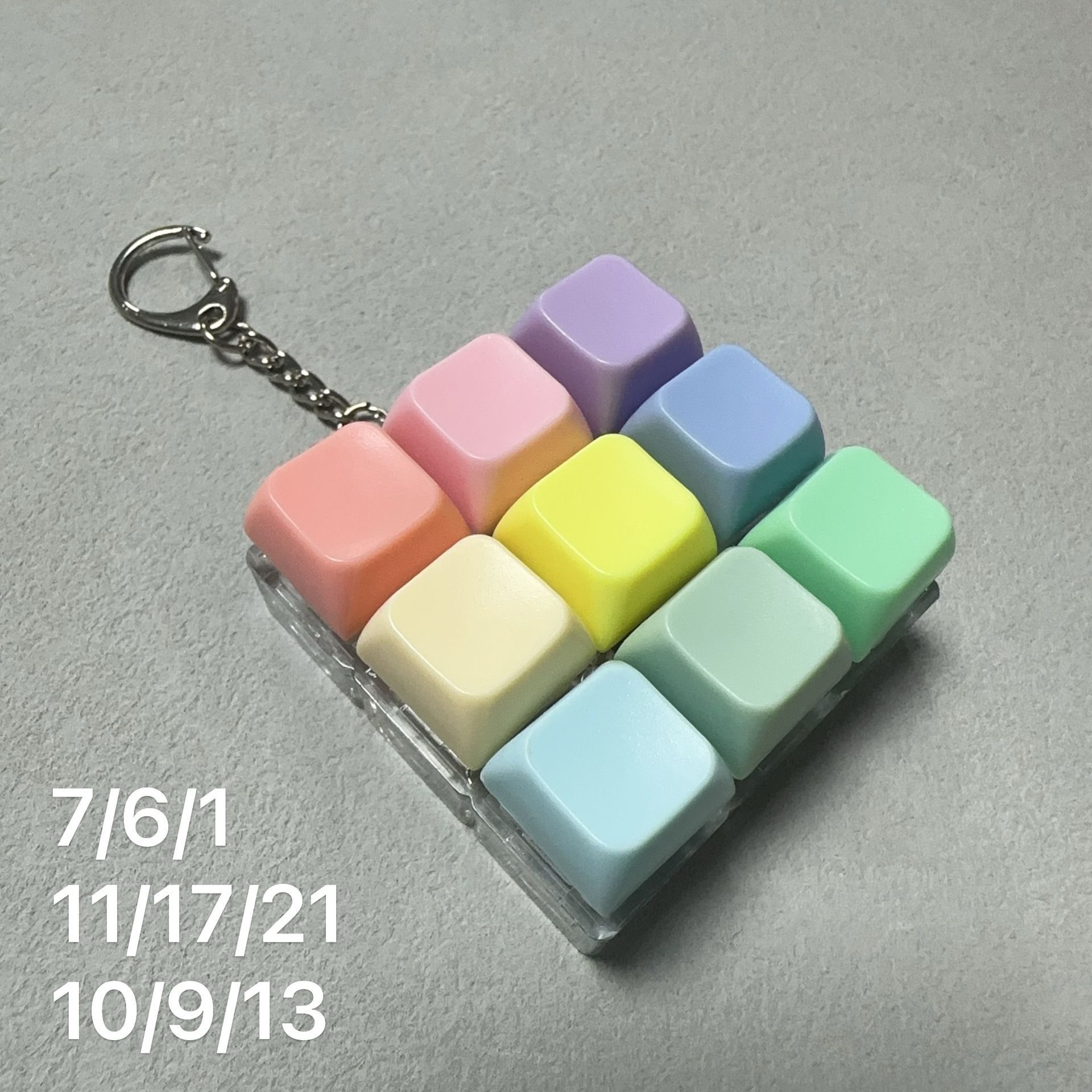 Nine-key transparent shell - rainbow