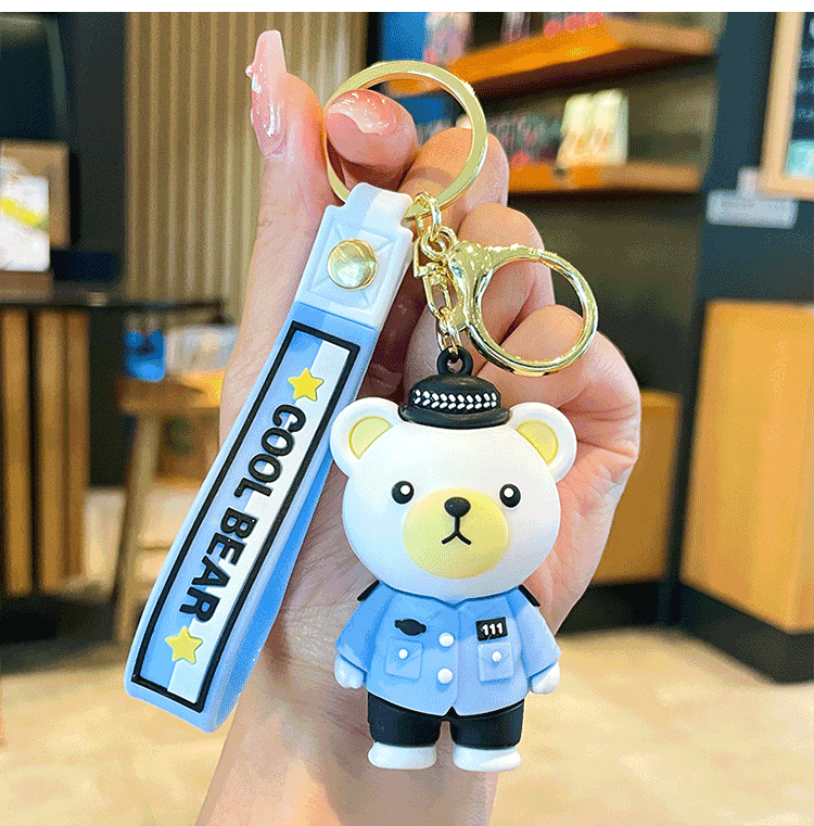 Keychain Classification Cute Simple Style Bear Silica Gel Unisex Keychain