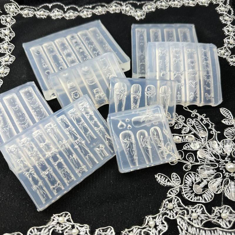 跨境爆款链条荷花锦鲤爱心墨镜蝴蝶结DIY美甲工具装饰配件模具|undefined