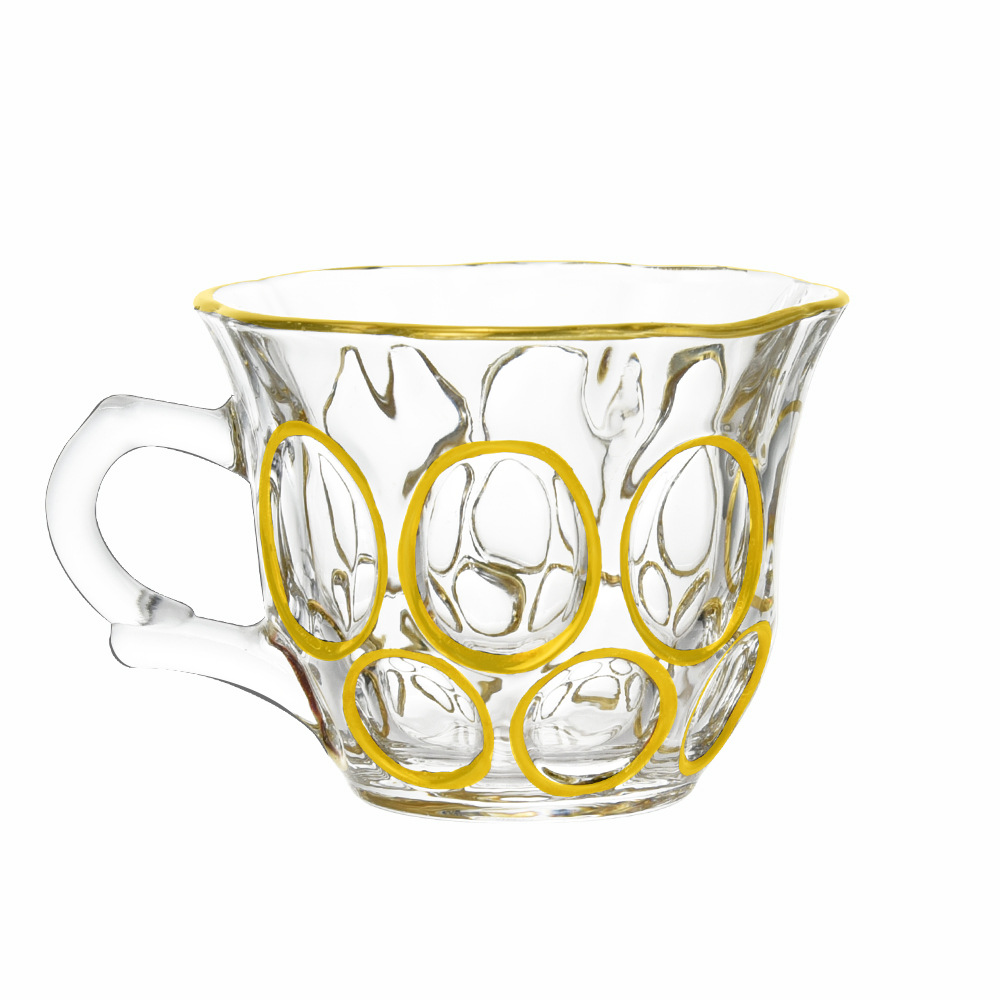 欧式古典传统咖啡杯子 轻奢描金下午花茶杯 高颜值复古带把小水杯