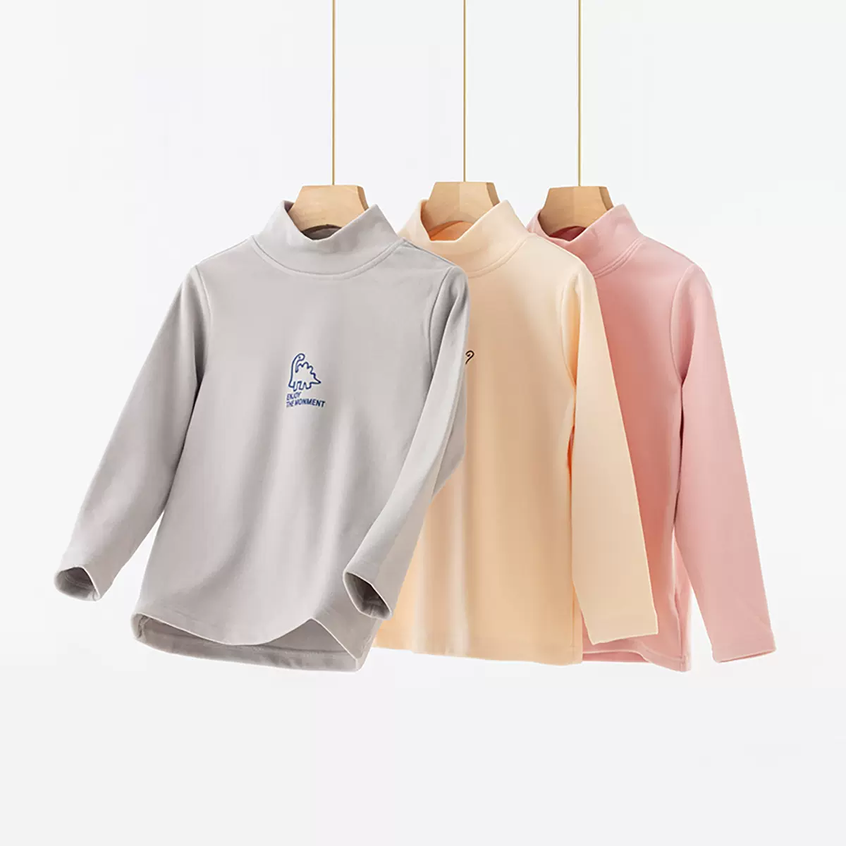 打底衫内搭高领上衣加绒宝宝保暖男女童长袖儿童高领打底衫加绒