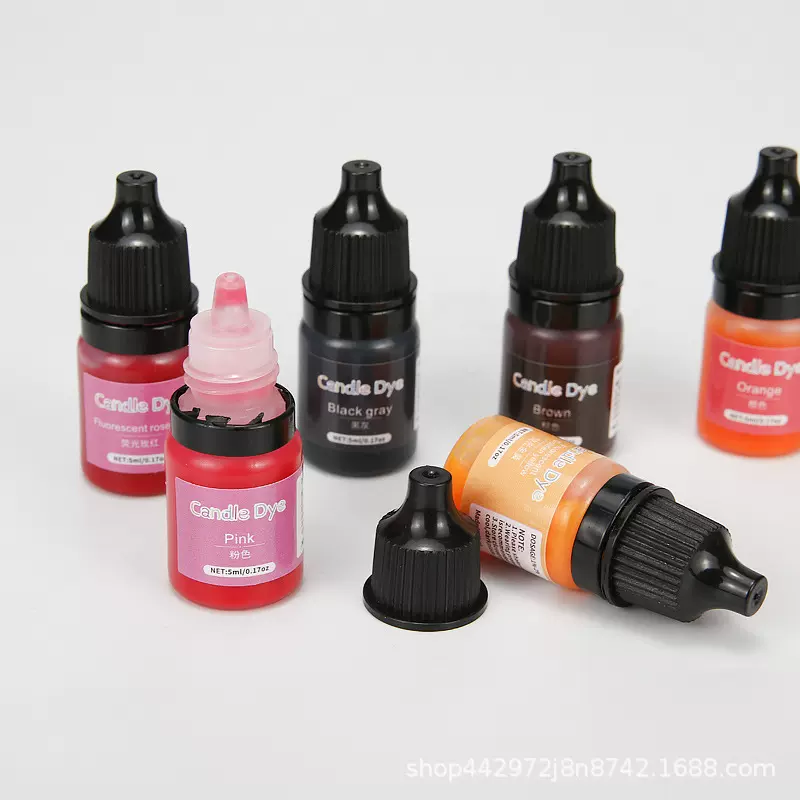 彩福工厂直销无毒无重金属香薰蜡烛无味色精高透硅胶精油性