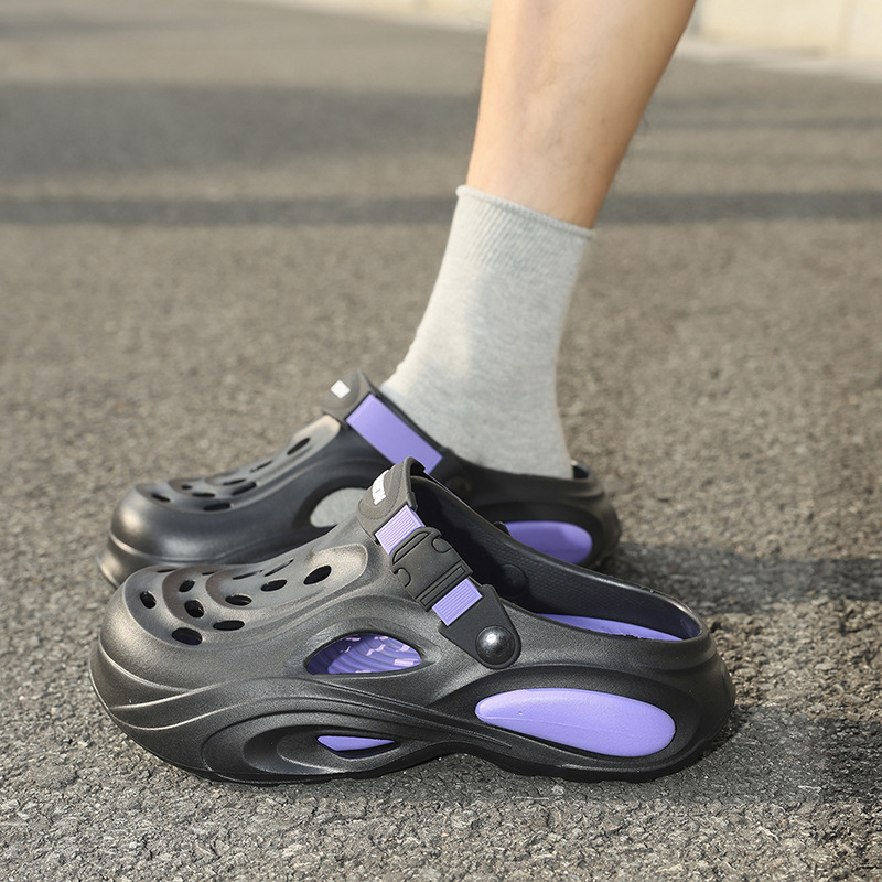 Men's Summer Perforated Casual Clogs, Dual-Purpose For Top Quality Driving, Large Size Beach Sandals With A Comfortable Feel_voghion.com