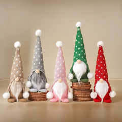 Cross-border Christmas New Rudolph Forest Man Faceless Doll Nordic Knitted Hat Dwarf Standing Figure Ornament