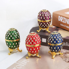 家庭装飾品ヨーロッパ式イースターエッグエナメル彩色絵にドリル金属工芸品プレゼント工芸品卸売り
