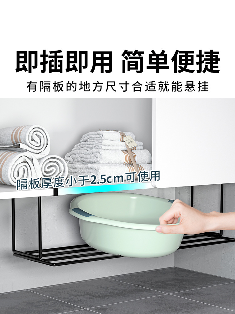 Household washbasin storage rack without punching the folding…