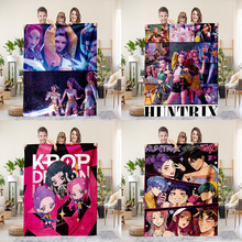 猎魔女团毛毯跨境JIT周边图案3D数码印花法兰绒毯子沙发盖毯定 制