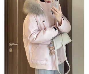Large Wool Collar Korean Couple's Cotton-padded Coat Women's Winter 2024 New Loose Tooling Cotton-padded Coat Thickened Cotton-padded Jacket
