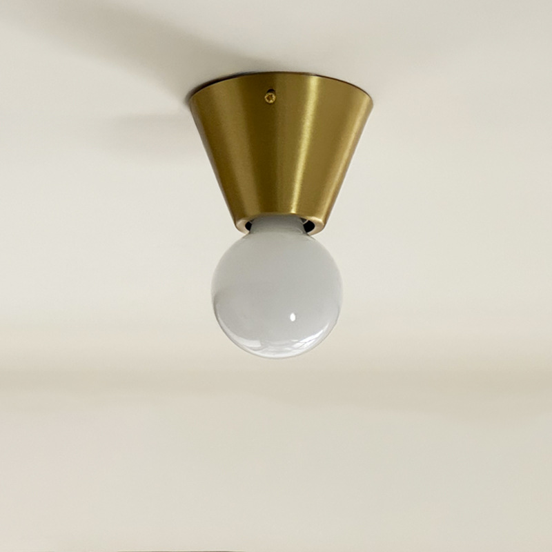 北歐全銅現代簡約個性藝術玄關走廊過道裝飾吸頂燈金色商用櫥窗燈