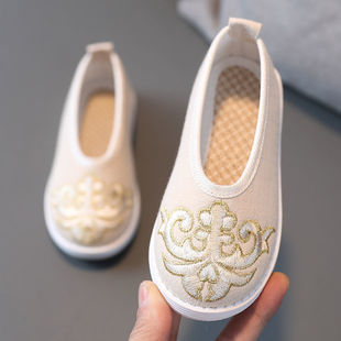 Handmade Cloth Shoes for Girls, Ancient Style Shoes, Soft Soles for Boys and Kidsren, Ethnic Style Embroidered Shoes, Old Beijing New Han Dynasty Shoes