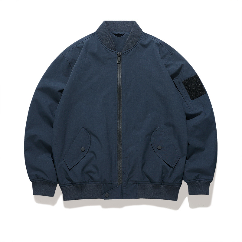 Chaqueta de piloto de color sólido 2024 nueva primavera y otoño tendencia suelta retro americano chaqueta de béisbol