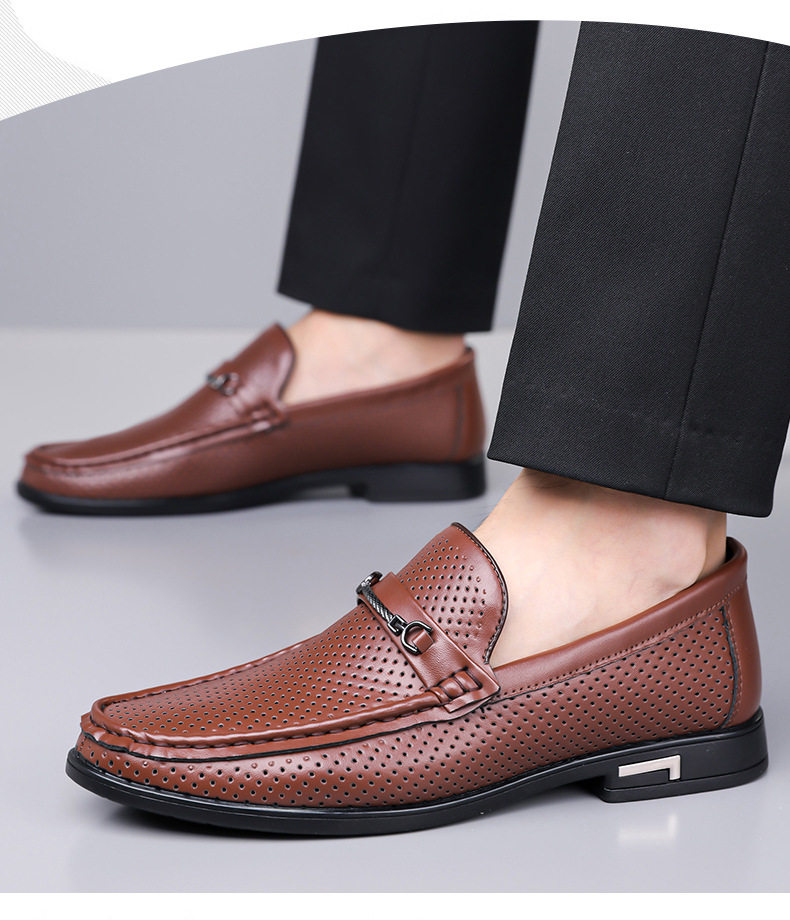 Dép sandal nam bít mũi da lộn mềm đế bằng phong cách Anh — Màu nâu, Màu đen chi tiết 19