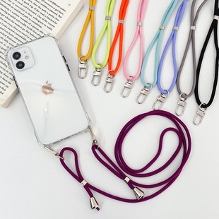 Bag Hanging Accessories Suitable for Apple Phone Case with Four Corners Hole Lanyard Crossbody Adjustable Cotton Rope Pendant Accessories Solid Color