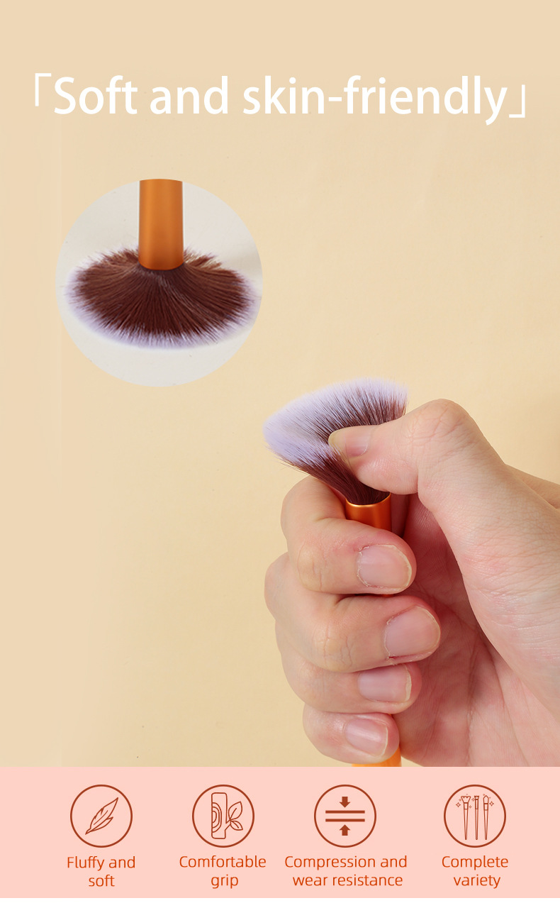 LMLTOP Makeup Brush Set of 5 pieces: Setting, loose brush, eyelash comb, Eyebrow Brush, Eyeshadow Brush TOP-035 Specification drawing