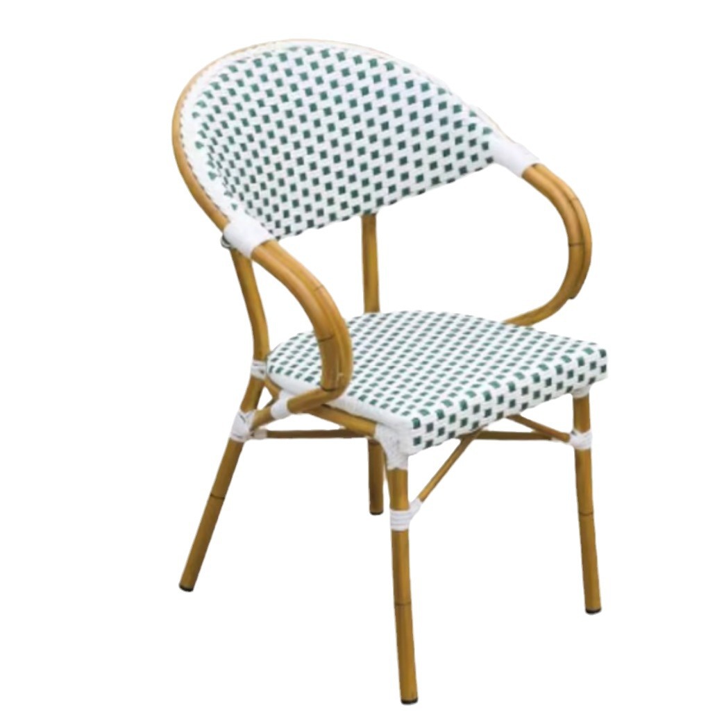 Mesa y silla de caña al aire libre mesa de té doméstica de aleación de aluminio minimalista balcón patio jardín interior impermeable silla de ocio moderna