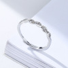 Tide, fashionable woven ring, one size zirconium with pigtail, internet celebrity, simple and elegant design, wholesale