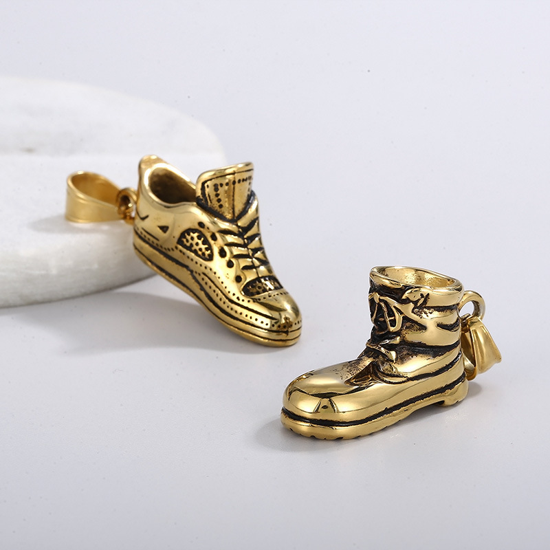European and American Creative Snow Boots Small Shoes Personalized Pendant Hip Hop hiphop Student Sports Basketball Shoes Titanium Steel Necklace European and American Creative Snow Boots Small Shoes Personalized Pendant Hip Hop hiphop Student Sports Basketball Shoes Titanium Steel Necklace