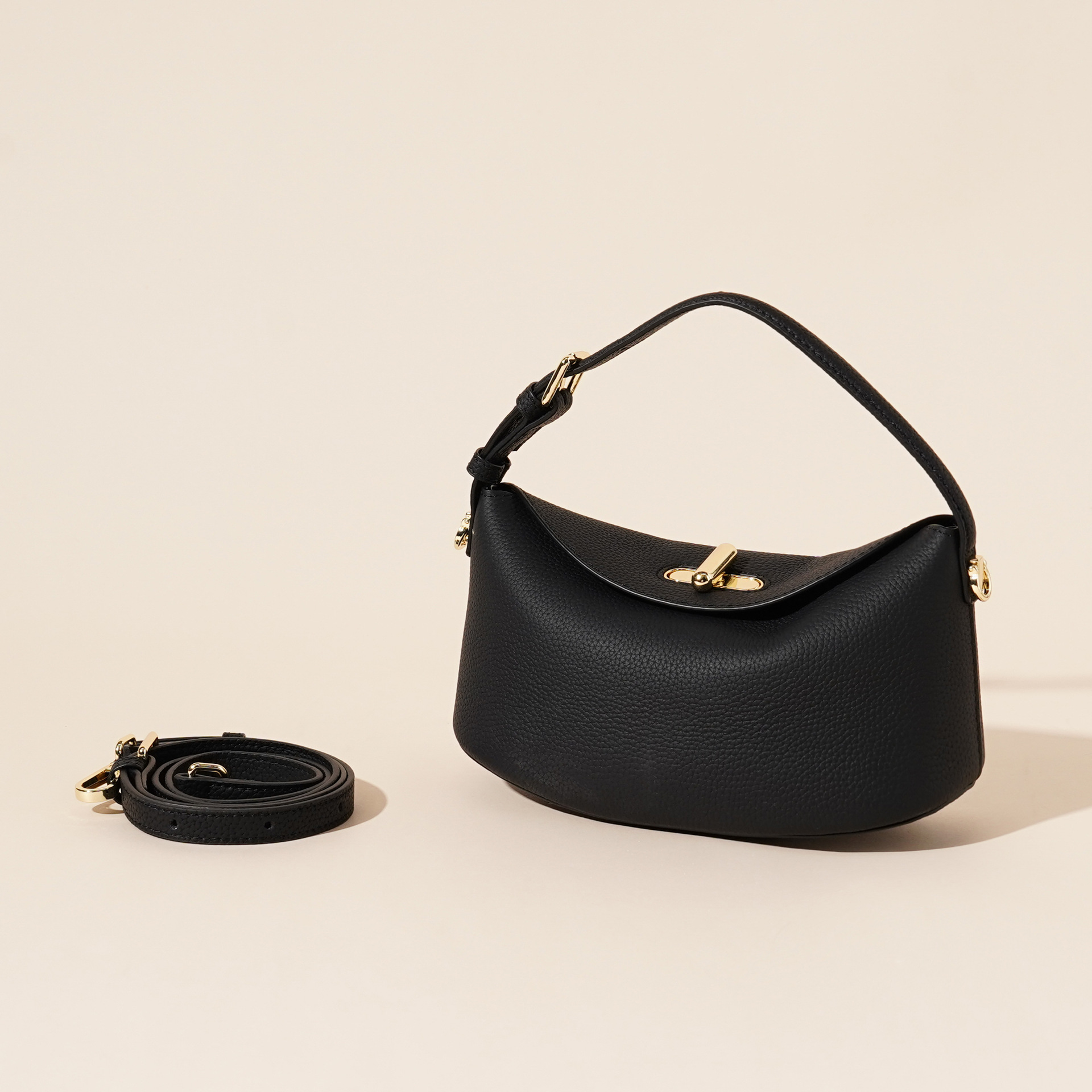 2025 Spring/Summer New Universal Leather Fashion First Layer Cowhide Minimalist High-End Shoulder Bag Handbag - Thumbnail 8