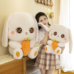 批發毛絨兔子女生禮物可印logo亞馬遜跨境毛絨玩具公仔可愛胡蘿蔔
