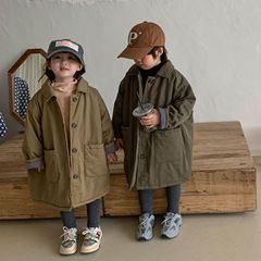Winter Korean new children's cotton coat medium-length little girl's cotton coat thickened and warm baby boy's cotton windbreaker cotton jacket