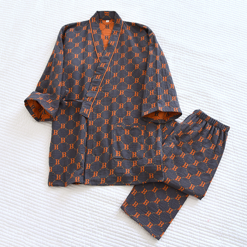 Gray B version lace-up suit men / M