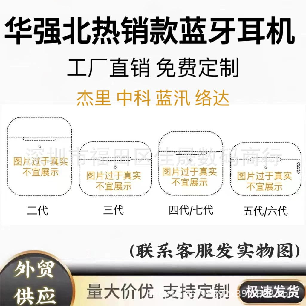 Applicable to Apple Wireless Bluetooth Headset Huaqiang North 234567 Pro2 Noise Reduction Wholesale Cross-border TWS