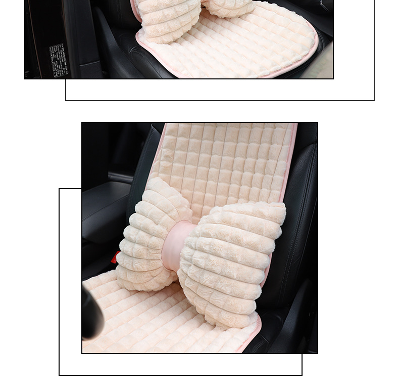 Car headrest winter rabbit hair car comfortable warm neck pillow pillow creative headrest waist car supplies