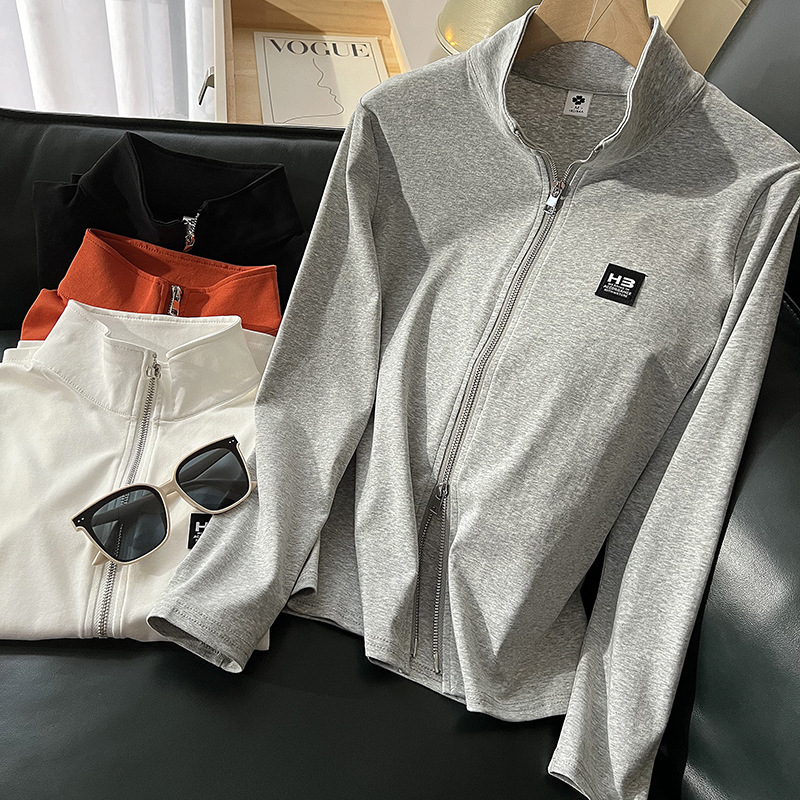 Coat for women Spring and Autumn 2024 New early spring wear slim fit women's cardigan zipper top sports sweater Spring