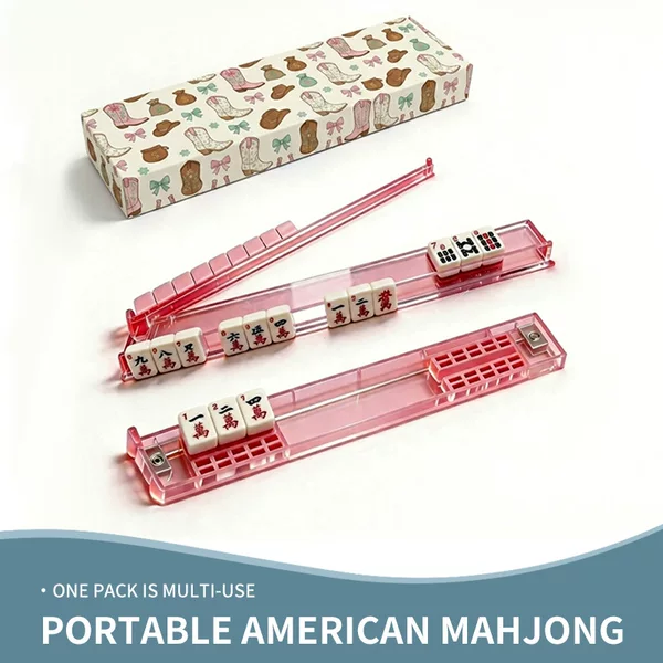 Cross-Border Hot-Selling Acrylic Mahjong Push Ruler, American-Style Mahjong Tile Push Rod Stand, Card Sorting Aid, Wholesale