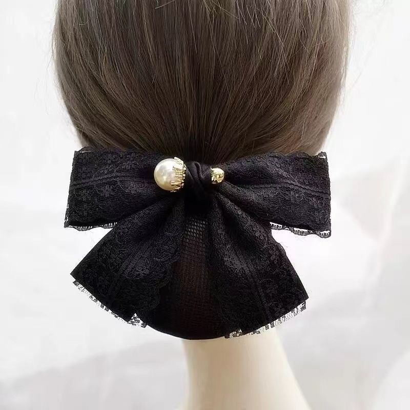 Professional Bank Head Flower Nurse Net Bag Korean Stewardess Work Hotel Bow Hair Net Hairpin Elegant Hair